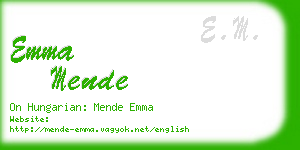 emma mende business card